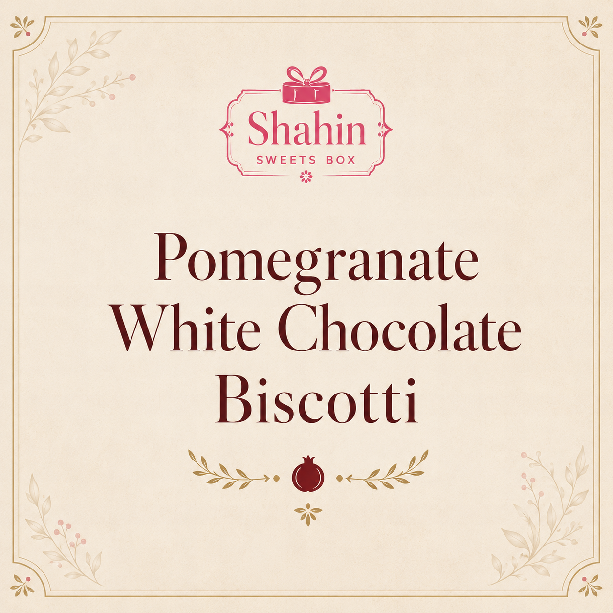 Pomegranate White Chocolate Biscotti