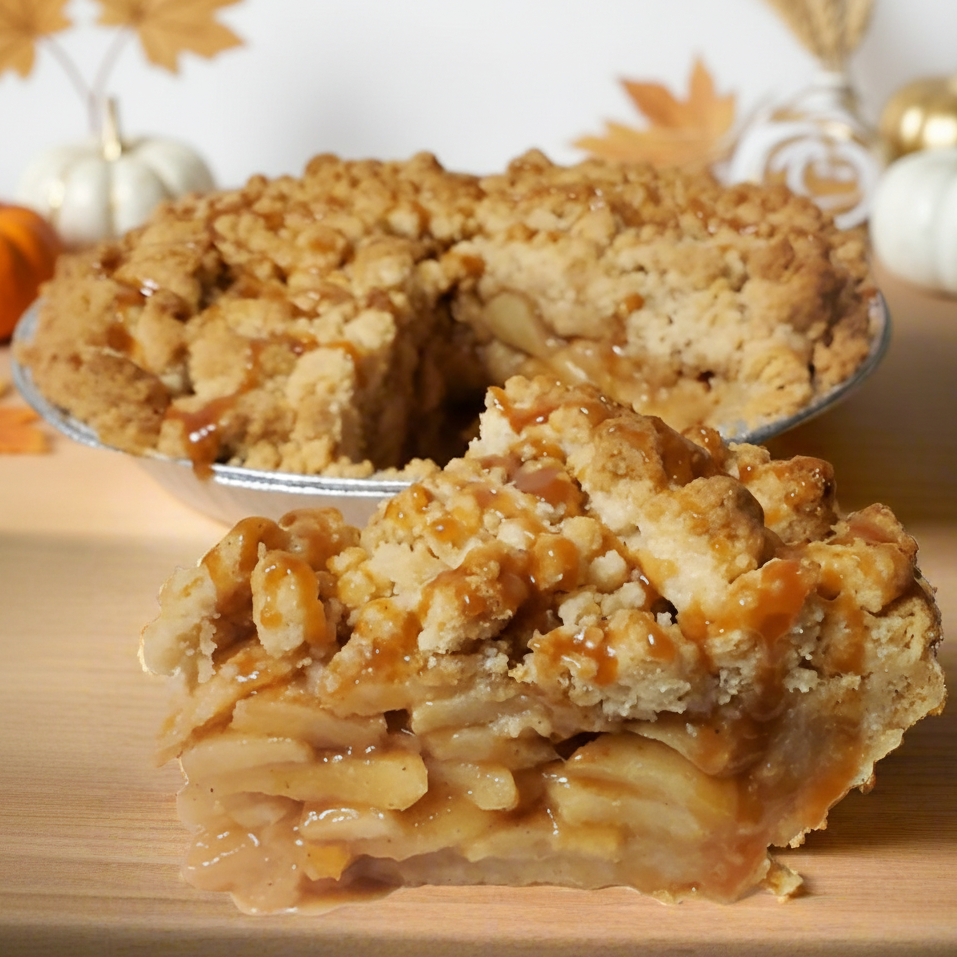 Caramel Apple Crumble Pie