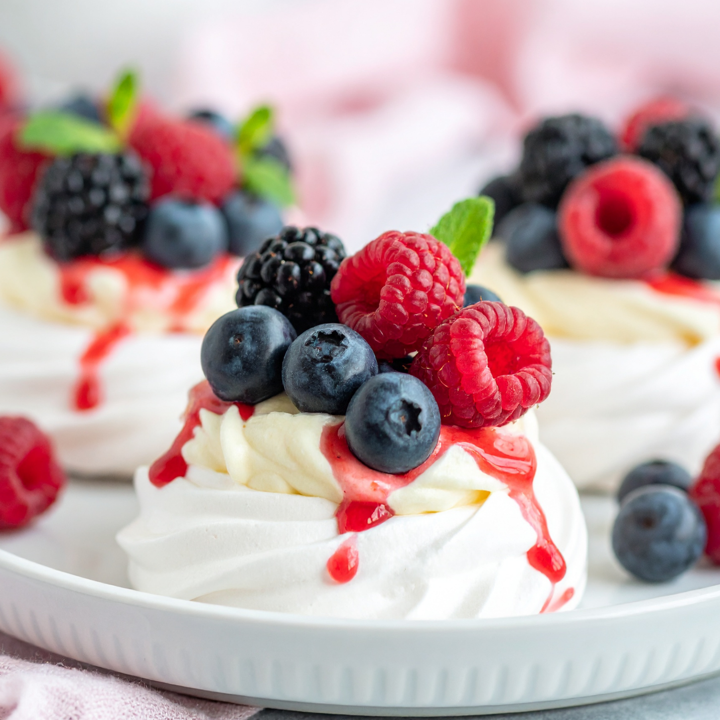 Rose Berry Pavlova