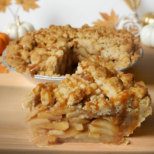 Caramel  Apple Crumble Pie