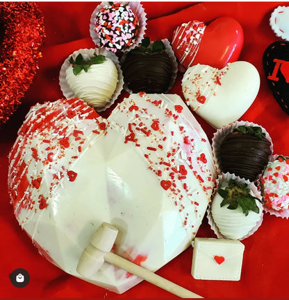 Breakable chocolate hearts